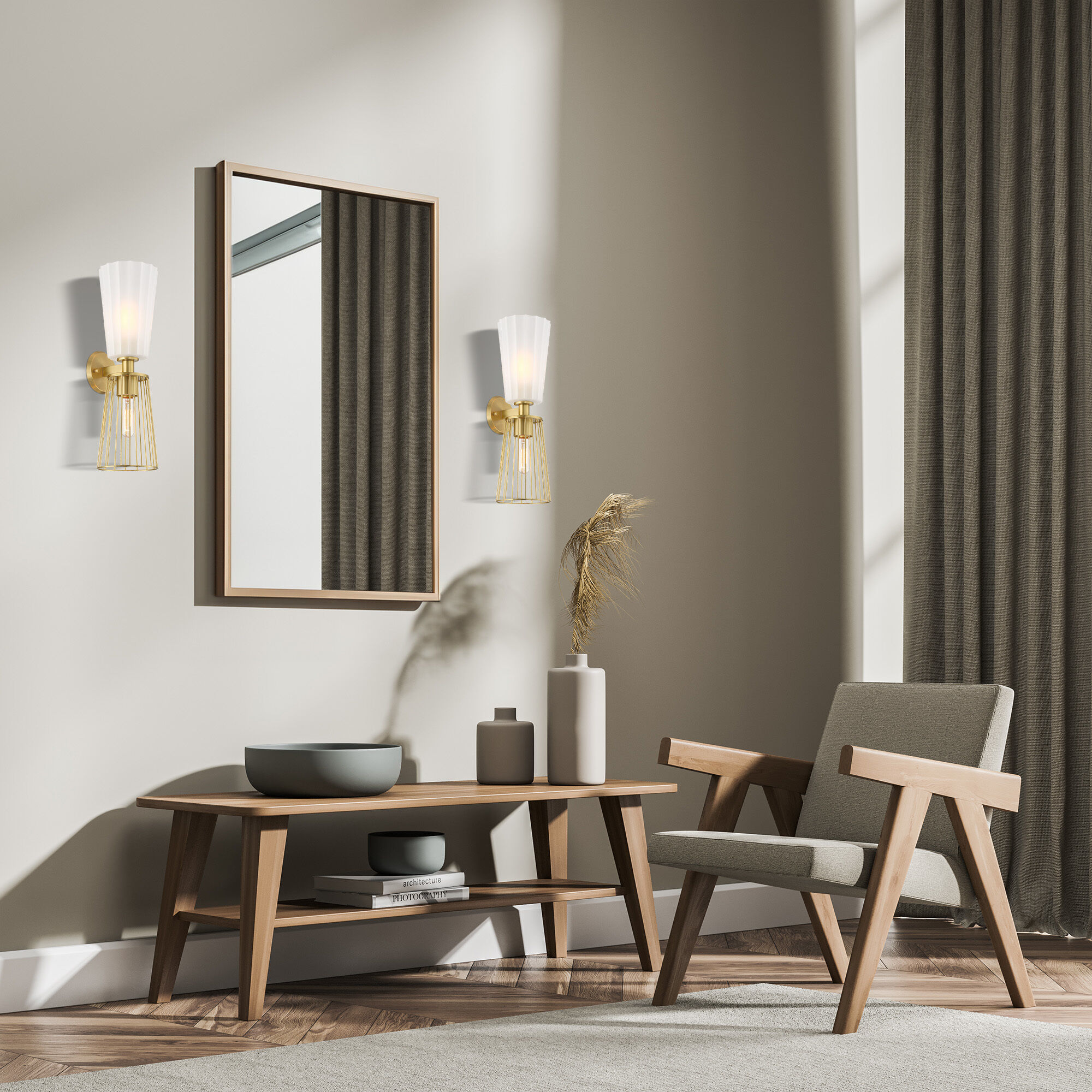 Liana 2 Light 6 inch Brushed Gold Wall Sconce Wall Light